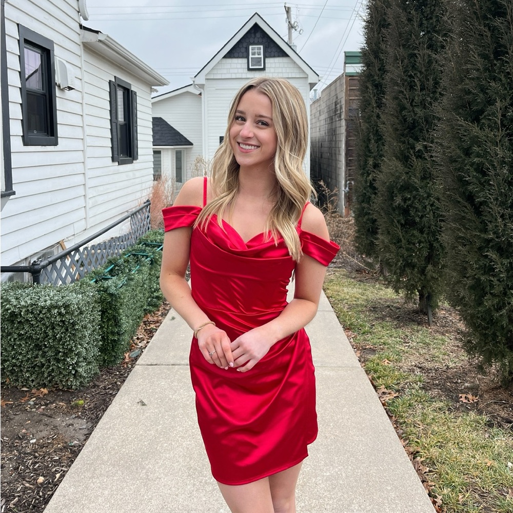 Red Off-Shoulder Dress